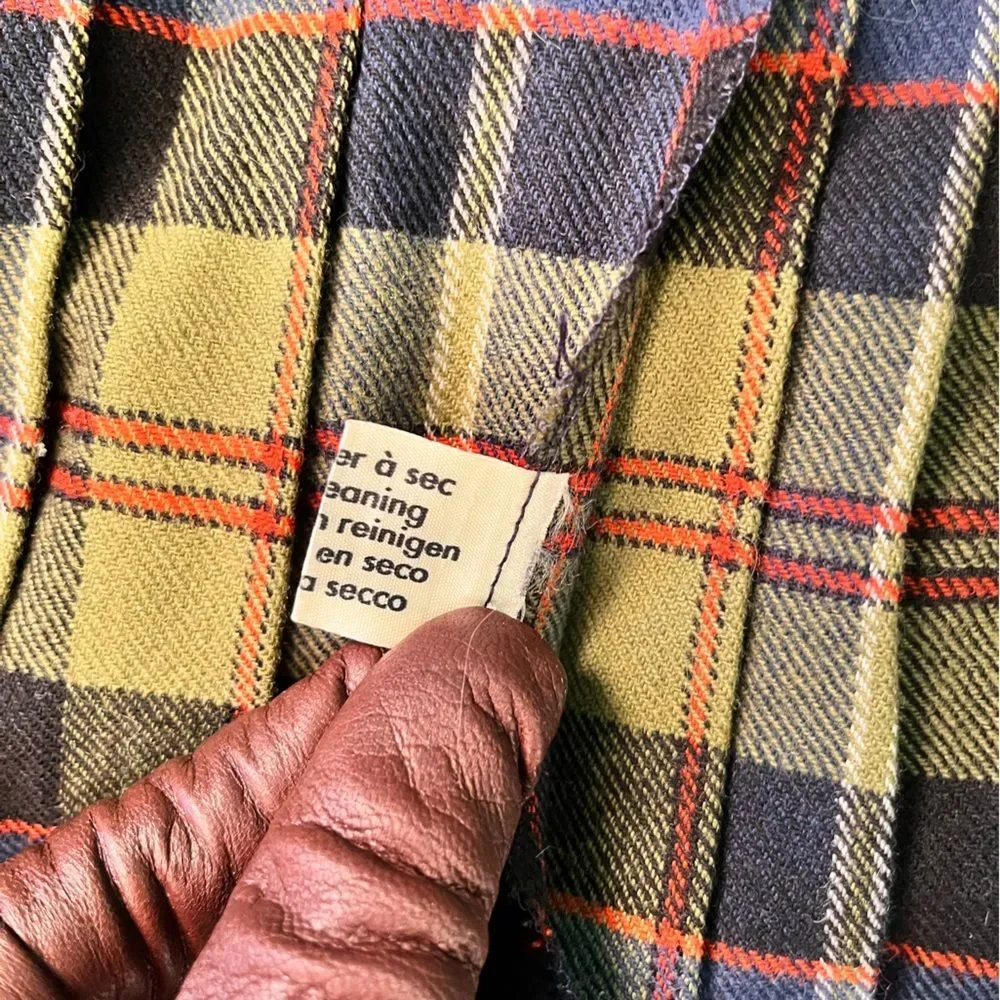 Vintage Saint Laurent Plaid Pleated Skirt Green, Blue, Black, Red - Size Euro 40